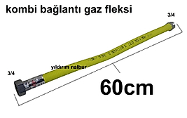 KOMBİ FLEKSİ 60CM KOMBİ BORUSU SPRALİ SARI DOĞALGAZ HORTUMU UZUN BOY