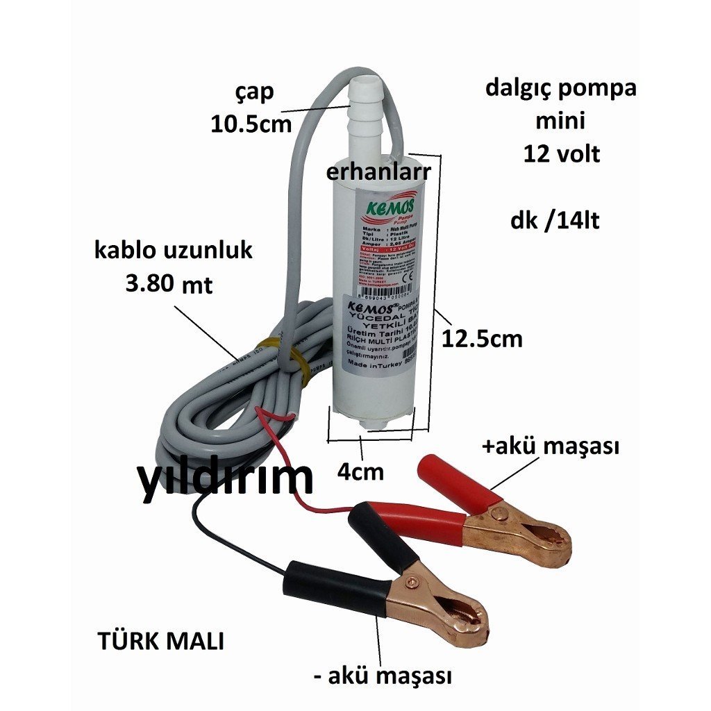DALGIÇ POMPASI MİNİ SİNTİNE POMPA 12WOLT YERLİ