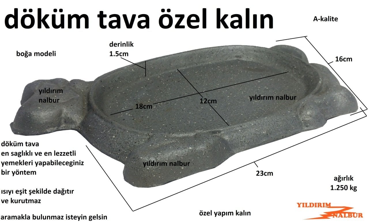 DÖKÜM TAVA KÜÇÜK BOY BOĞA MODEL FIRIN TAVA ÖZEL TAVA
