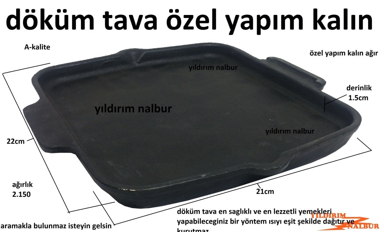 DÖKÜM TAVA KARE SIĞ ET TAVASI FIRIN ÖZEL YAPIM TAVA