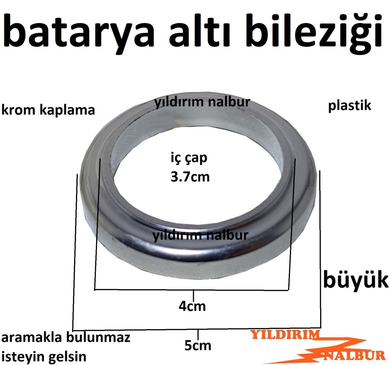 BATARYA BİLEZİĞİ BÜYÜK EBAT BATARYA ALTI SEHPASI BATARYA ALTLIĞI KROM KAPLAMA